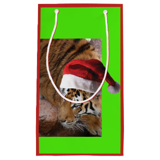 Bengal Tiger Santa Claus Small Gift Bag