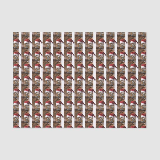 Bengal Tiger Santa Claus Tissue Paper (Front)