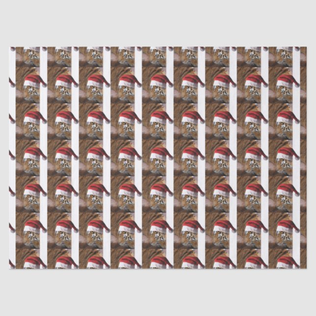 Bengal Tiger Santa Claus Tissue Paper (Front)
