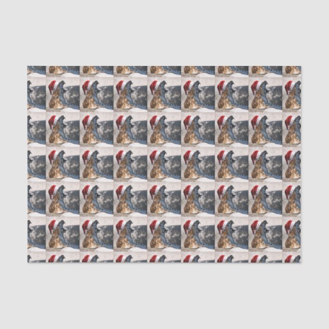 Bengal Tiger Santa Claus Tissue Paper (Front)