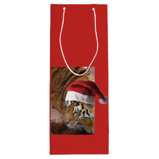 Bengal Tiger Santa Claus Wine Gift Bag