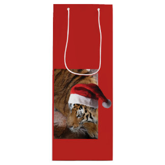 Bengal Tiger Santa Claus Wine Gift Bag