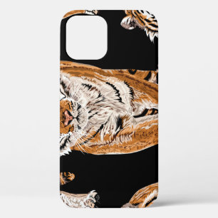 Bengal Tiger Sketch: Vintage Animal Print iPhone 12 Case