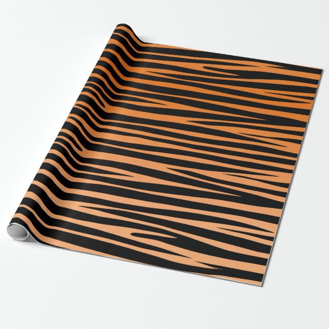 Bengal Tiger stripes wildlife cat animal fur print Wrapping Paper (Unrolled)