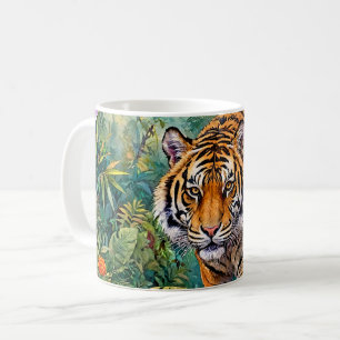 Bengal Tiger Vibrant Bamboo Jungle Coffee Mug