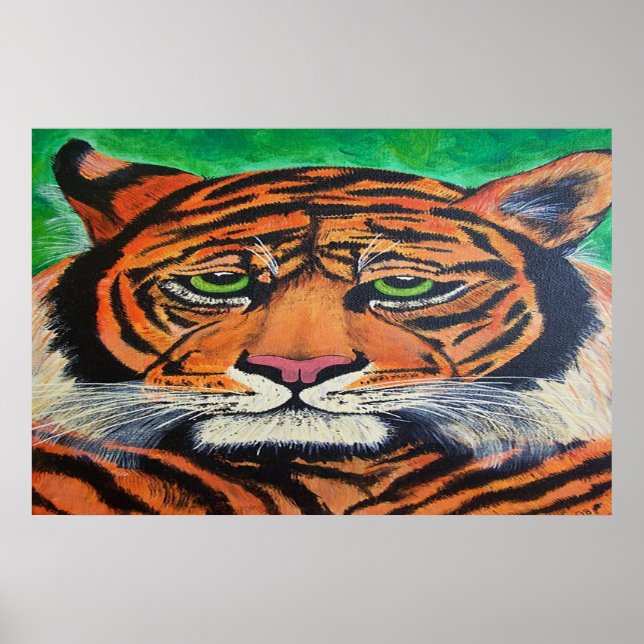 Bengal Tiger watching you poster Drawing (Front)
