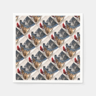 Bengal Tiger wearing a Santa Hat for Christmas Napkin