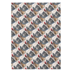 Bengal Tiger wearing a Santa Hat for Christmas Tablecloth