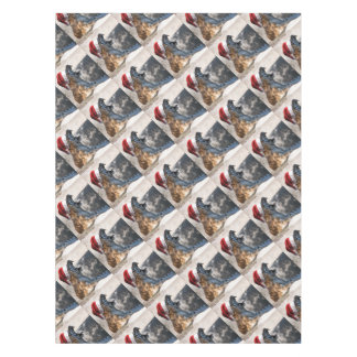 Bengal Tiger wearing a Santa Hat for Christmas Tablecloth