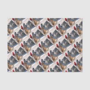 Bengal Tiger wearing a Santa Hat for Christmas Tissue Paper