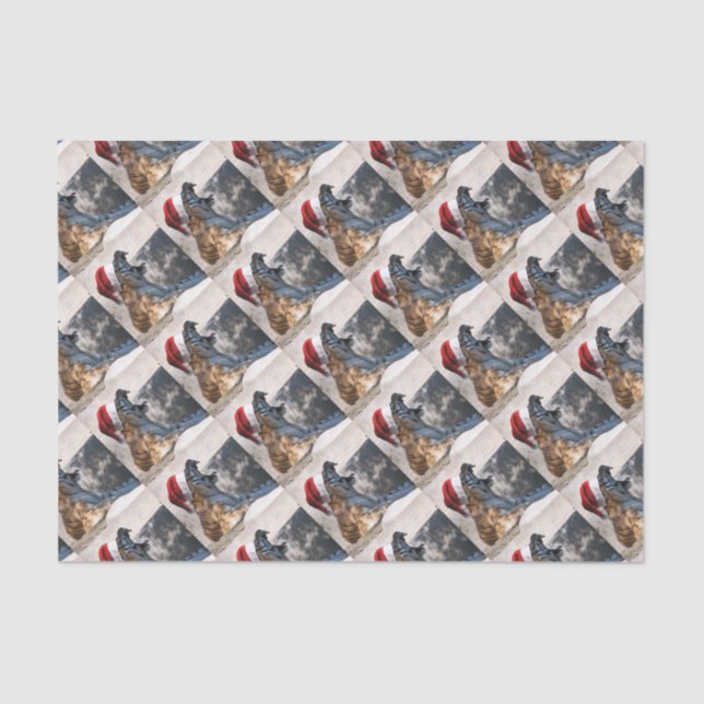 Bengal Tiger wearing a Santa Hat for Christmas Tissue Paper (Front)