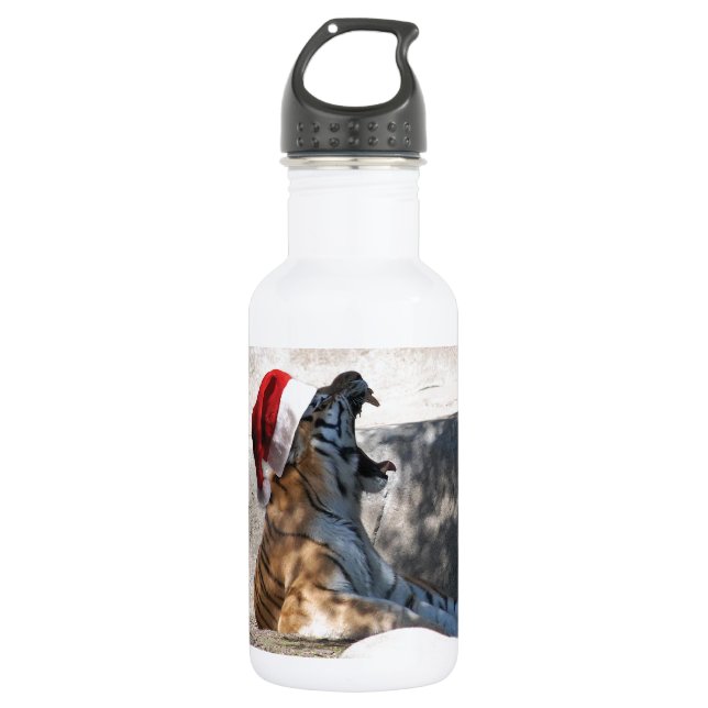 Bengal Tiger with a Santa Hat 532 Ml Water Bottle (Front)
