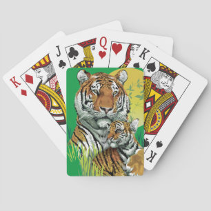 Bengal Tiger With Cub Playing Cards
