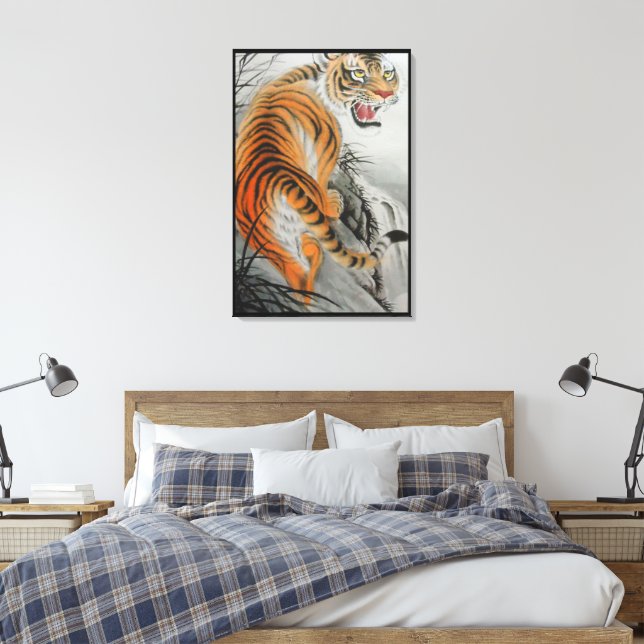 Bengal Tiger Wrapped Canvas (Insitu(Bedroom))