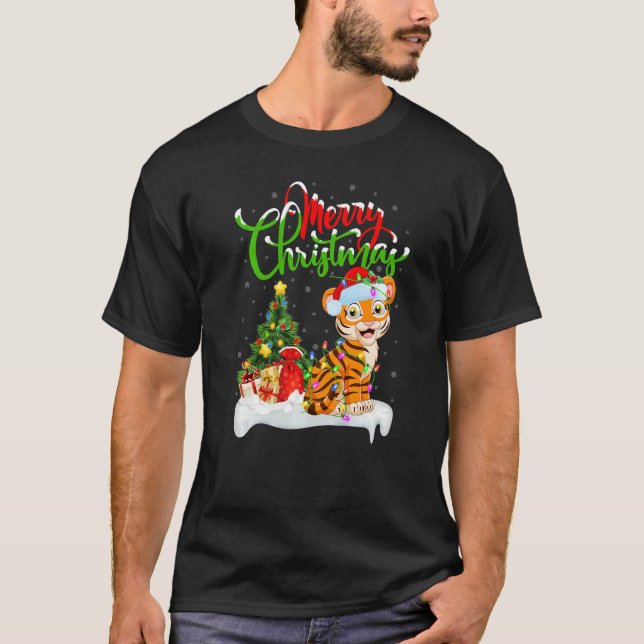 Bengal Tiger  Xmas Decorations Bengal Tiger Christ T-Shirt (Front)