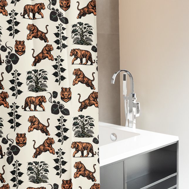 Bengal Tigers and Jungle Vines Shower Curtain (Creator Uploaded)
