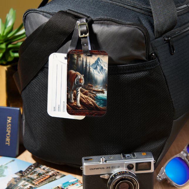 Bengal Tigers in Mountain Stream Luggage Tag (Front & Back)