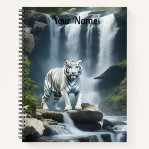Bengal White Tiger in Nature  Notebook
