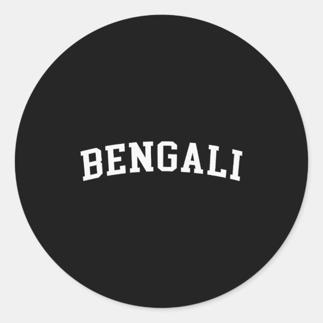 Bengali  classic round sticker (Front)