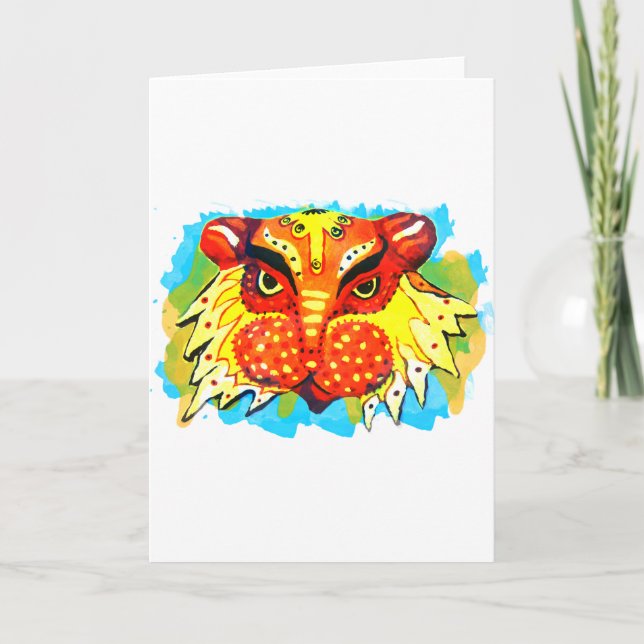 Bengali New Years Lion Design Gifts & Phone Cases Holiday Card (Front)