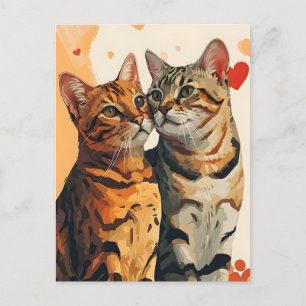 Bengals Cats Valentine's day  Postcard