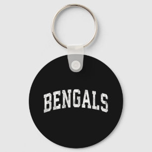 Bengals Mascot Vintage Athletic Sports Name Design Key Ring