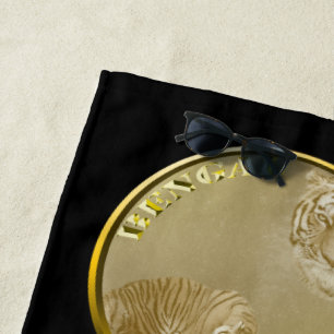 Bengals Tigers Gold Coin, Beach Towel