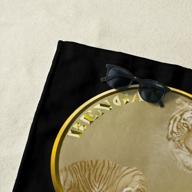 Bengals Tigers Gold Coin,  Beach Towel (In Situ)