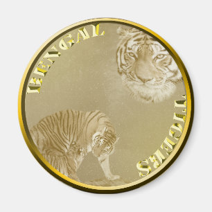Bengals Tigers Gold Coin, Magnet