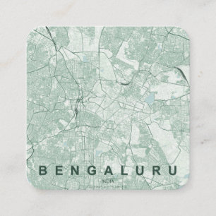 Bengaluru India City Map & Custom Text Square Business Card