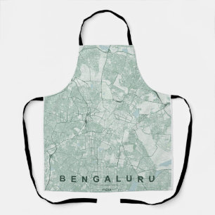 Bengaluru India City Map Minimal Design Apron