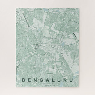 Bengaluru India City Map Minimal Design Jigsaw Puzzle