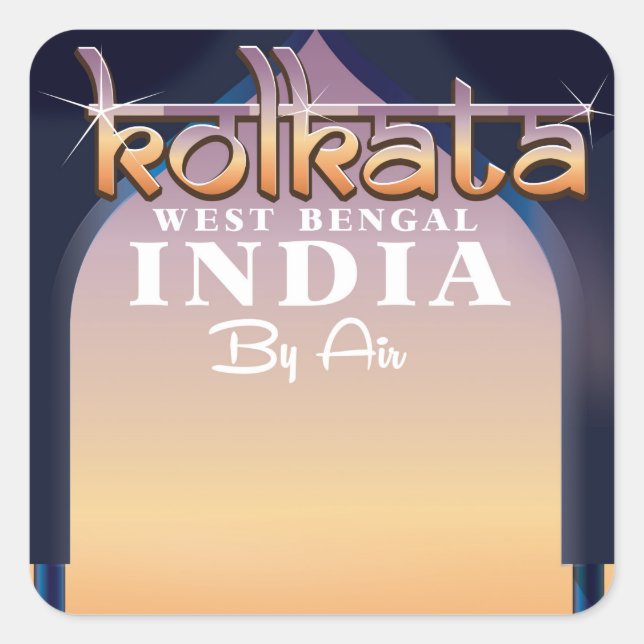 Bengaluru, India travel poster Square Sticker (Front)