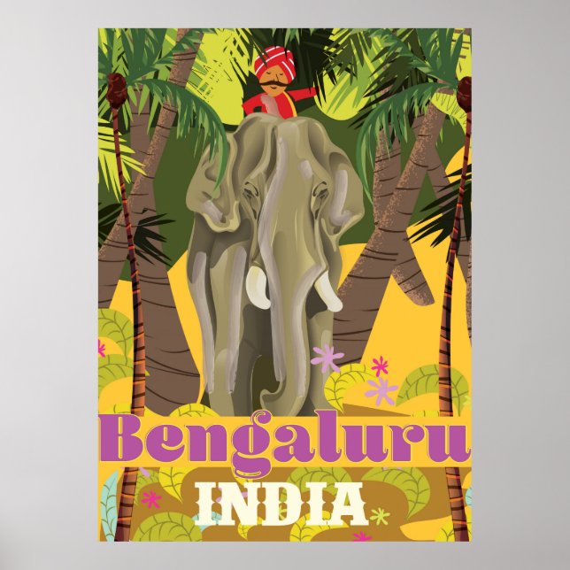 Bengaluru Indian travel poster (Front)