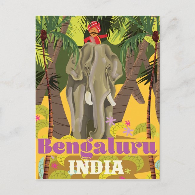 Bengaluru Indian travel poster Postcard (Front)