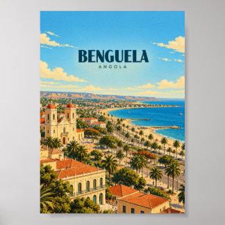 Benguela Angola Vintage Travel Art Poster
