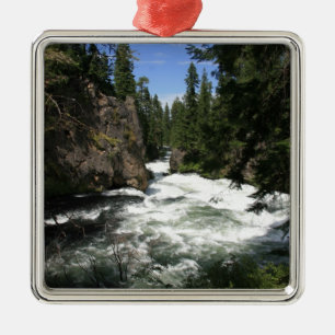 Benham Falls, Sunriver, Oregon Metal Tree Decoration