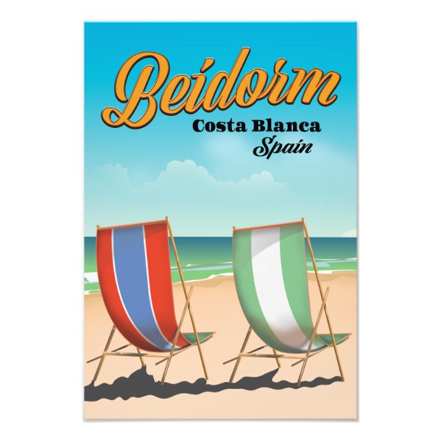 Benidorm beach travel poster (Front)