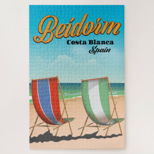 Benidorm beach travel poster jigsaw puzzle