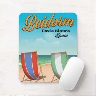 Benidorm beach travel poster mouse mat