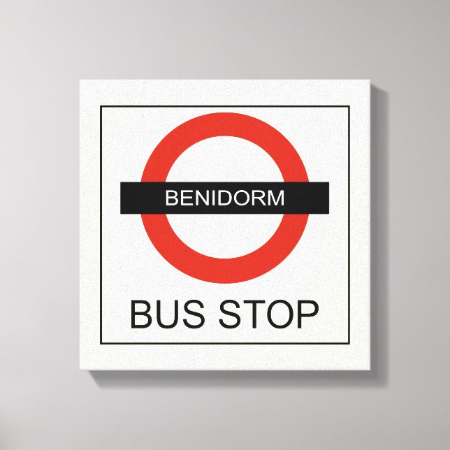 Benidorm Bus Stop Canvas Print (Front)