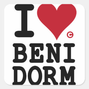 BENIDORM Holidays I LOVE BENIDORM Square Sticker