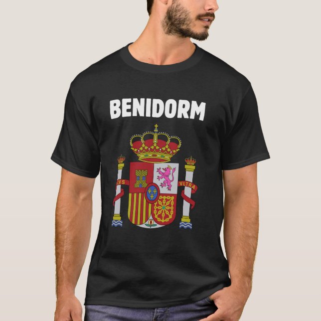 Benidorm Patriotic Spain Emblem And Espana Symbol T-Shirt (Front)
