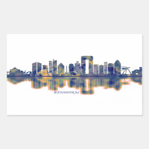 Benidorm Skyline Rectangular Sticker