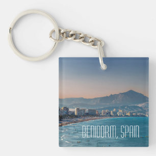Benidorm, Spain coastal shot keychain