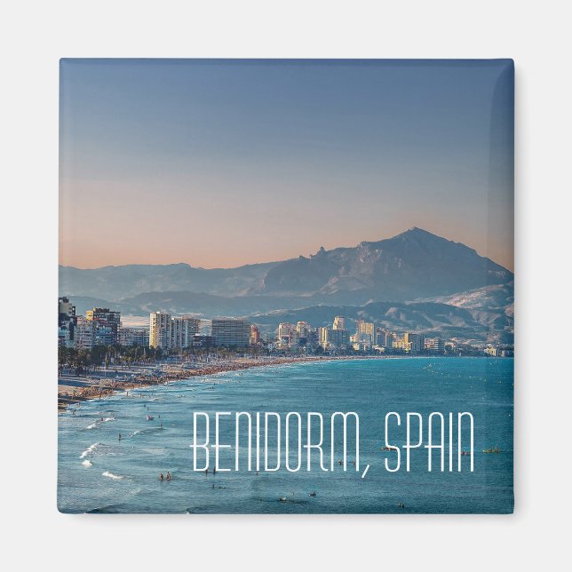 Benidorm, Spain coastal shot Postcard Magnet (Front)
