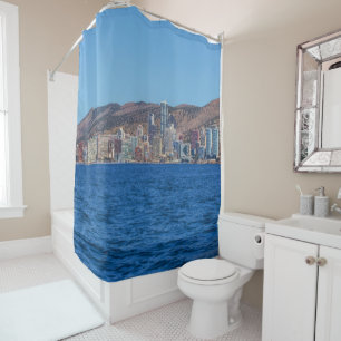 Benidorm, Spain sea and city Shower Curtain