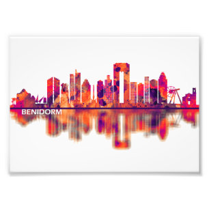 Benidorm Spain Skyline Photo Print