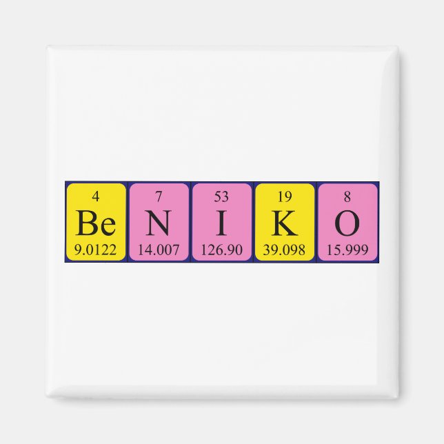 Beniko periodic table name magnet (Front)