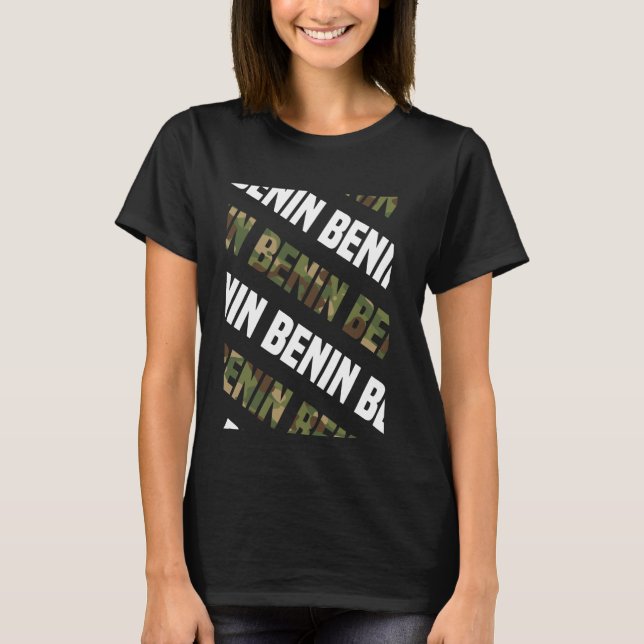 Benin Camo Pattern Green Camouflage T-Shirt (Front)